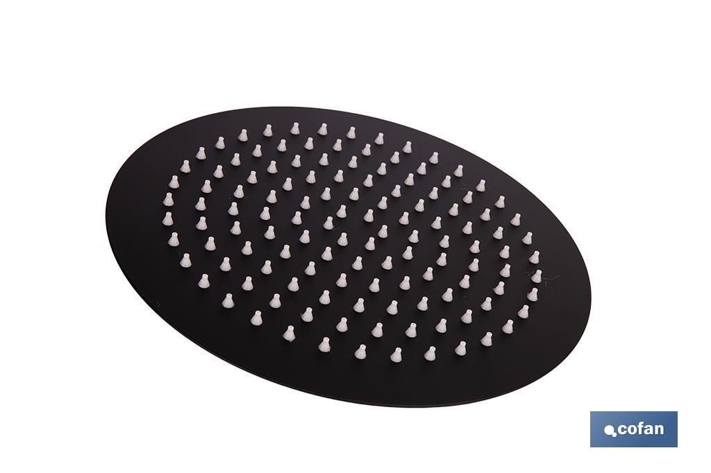 CABEZAL DE DUCHA REDONDO EXTRAFINO DE ACERO INOXIDABLE 304 NEGRO MATE Ø24,5 CM