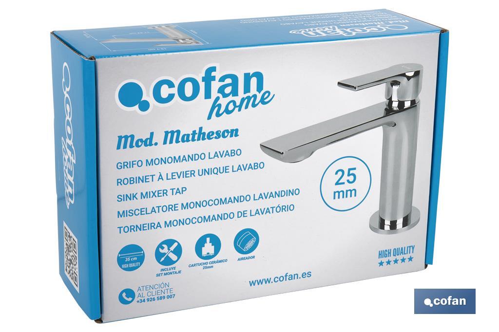 GRIFO MONOMANDO LAVABO 25 MM MATHESON