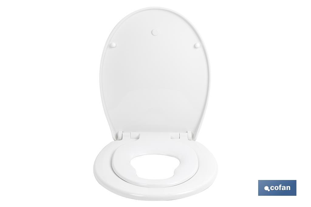 TAPA WC  FORMA OVAL CON ASIENTO PARA NIÑOS  44.7 x 37.1 CM