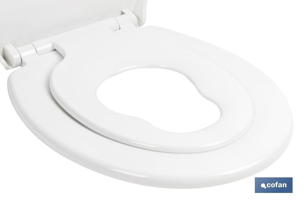 TAPA WC  FORMA OVAL CON ASIENTO PARA NIÑOS  44.7 x 37.1 CM