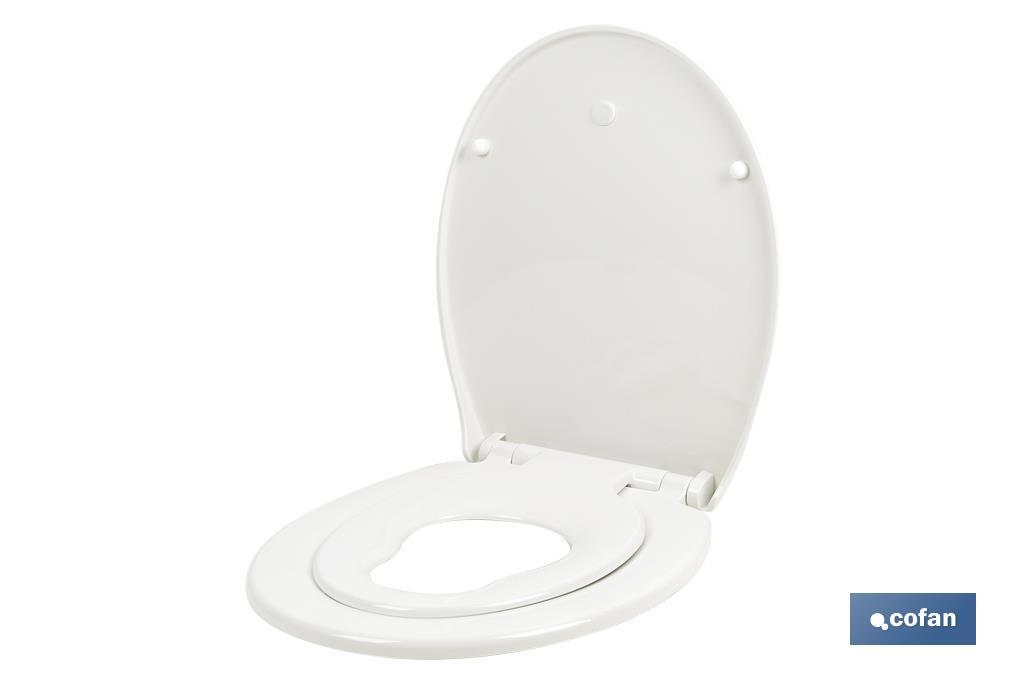 TAPA WC  FORMA OVAL CON ASIENTO PARA NIÑOS  44.7 x 37.1 CM