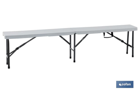 BANCO PLEGABLE RECTANGULAR BLANCO 180x25x43cm