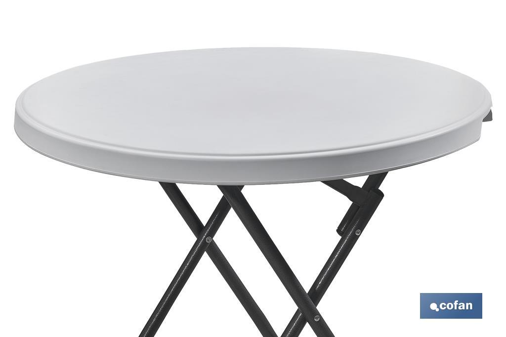 MESA REDONDA PLEGABLE BLANCA 80x80x74cm