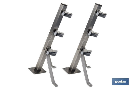 TENDEDERO FIJO DE PARED DE DOS PIEZAS INOXIDABLE 304 3 POLEAS 36.5 x 9.5 CM