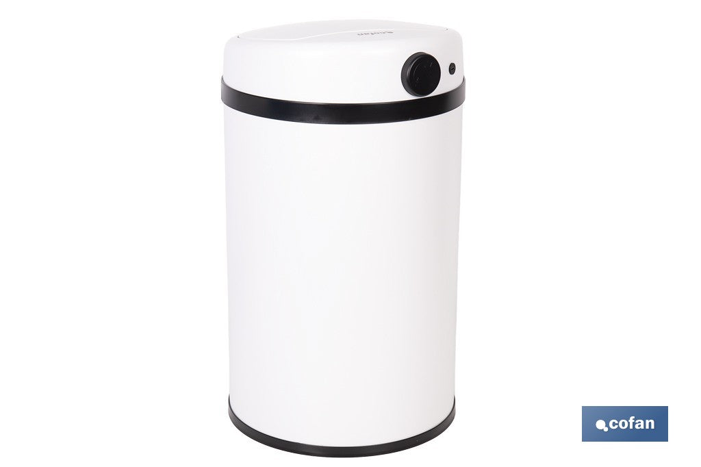 CUBO DE BASURA BLANCO CON SENSOR Y CUBO INTERIOR 30 L 52 X 30,5 CM