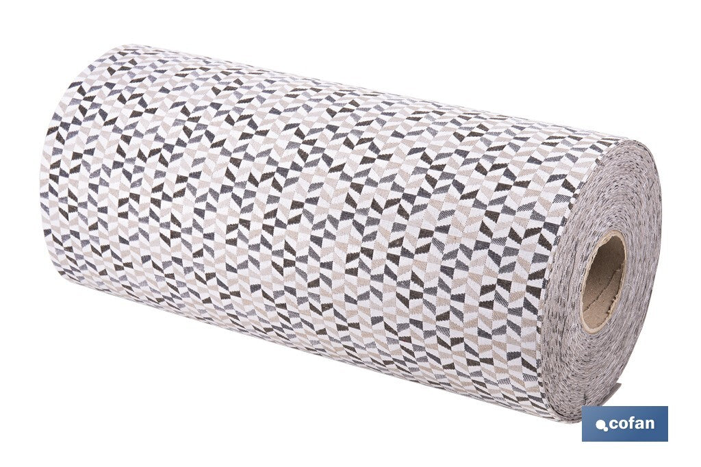 ROLLO DE ALFOMBRA EN MOSAICOS VANGUARDISTA 50% ALGODÓN 50% POLIÉSTER 50 CM X 15 M