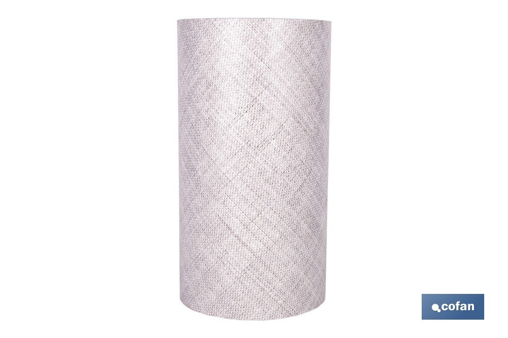 ROLLO DE ALFOMBRA VINÍLICA CON EFECTO JASPEADO GRIS CLARO 84% VINILO 16% POLIÉSTER 52 CM X 20 M