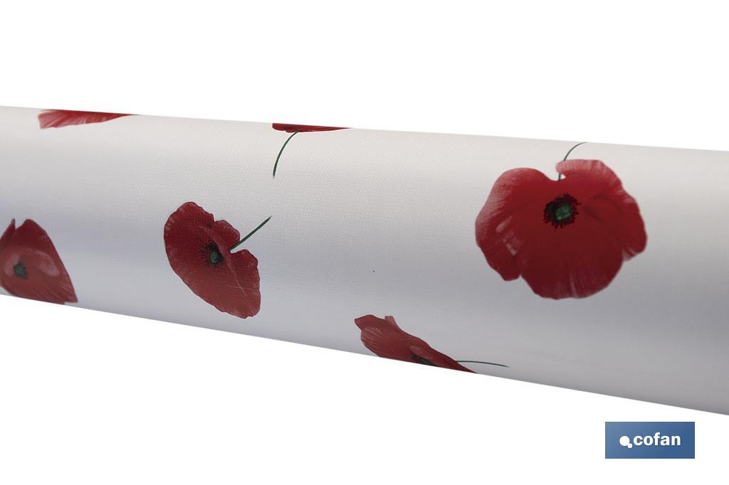 ROLLO DE HULE DISEÑO AMAPOLAS 1,40 X 20 M