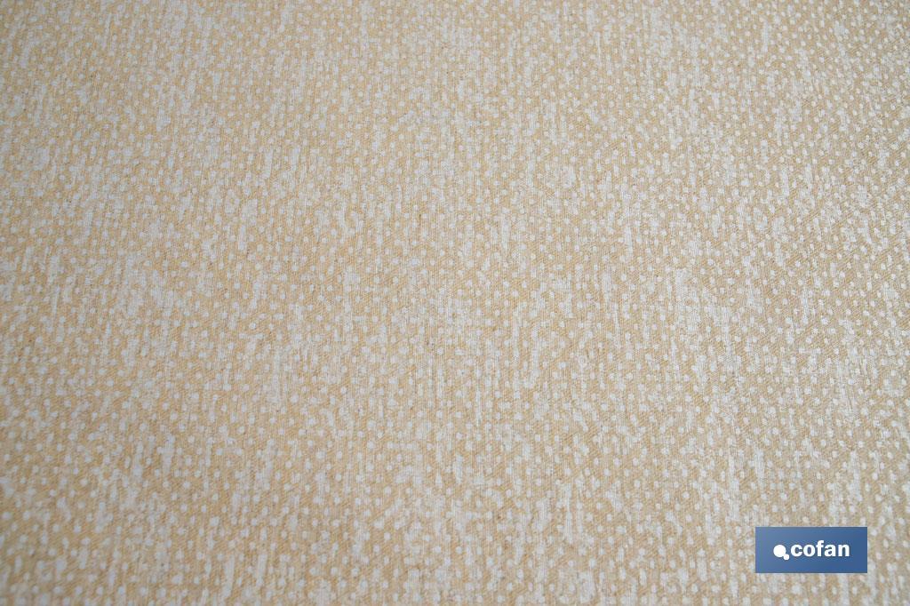 ROLLO DE MANTEL ANTIMANCHAS RESINADO TEXTURA BEIGE 60 % ALGODÓN, 40 % POLIÉSTER 1,40 X 20 M