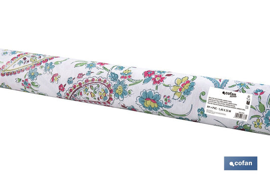 ROLLO DE HULE DISEÑO JARDÍN FLORAL 1,40 x 25 M