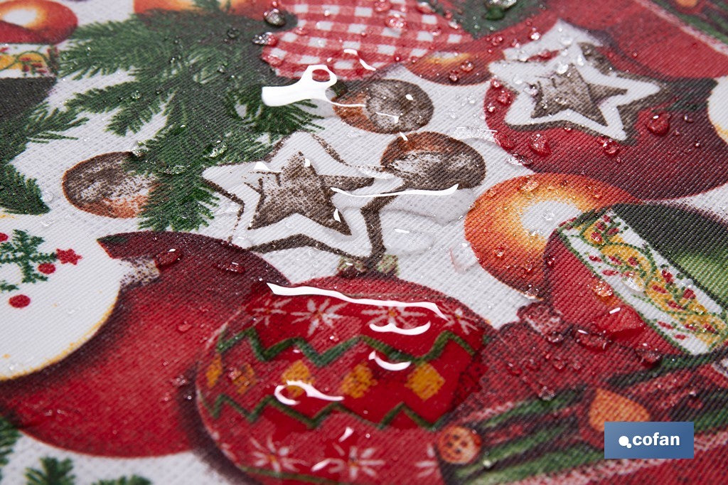 ROLLO DE MANTEL RESINADO ANTIMANCHAS ENCANTO NAVIDEÑO 75% ALGODÓN 25% POLIÉSTER 1,40 X 15 M