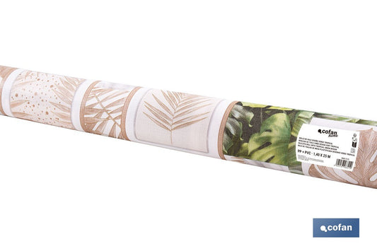 ROLLO DE HULE DISEÑO VERDE TROPICAL  1,40 x 25 M