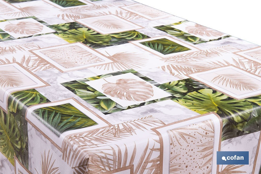 ROLLO DE HULE DISEÑO VERDE TROPICAL  1,40 x 25 M