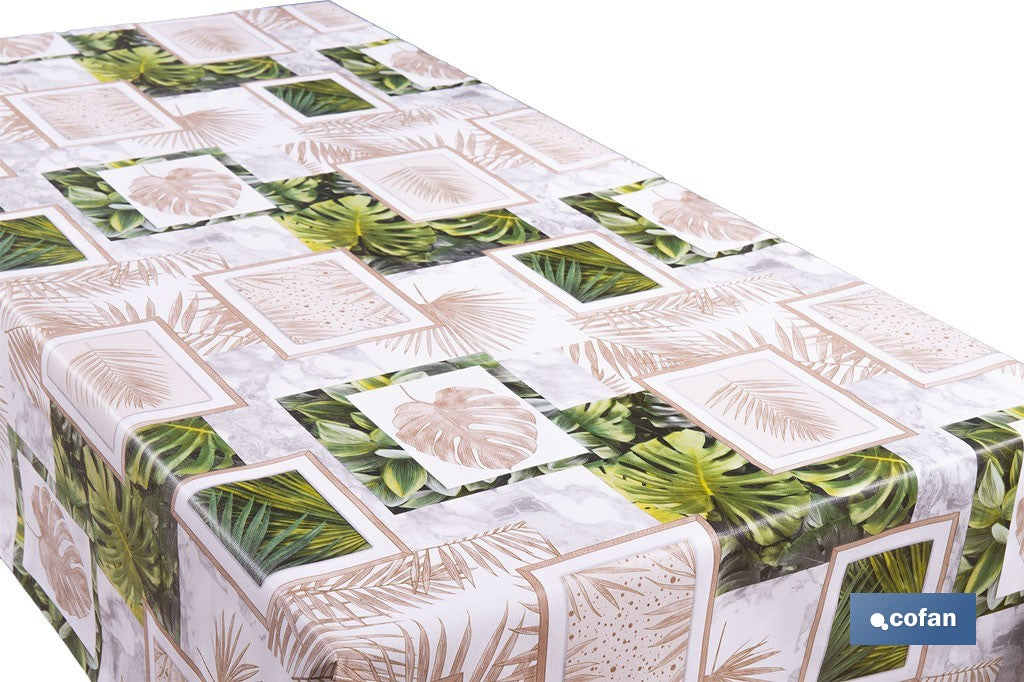 ROLLO DE HULE DISEÑO VERDE TROPICAL  1,40 x 25 M
