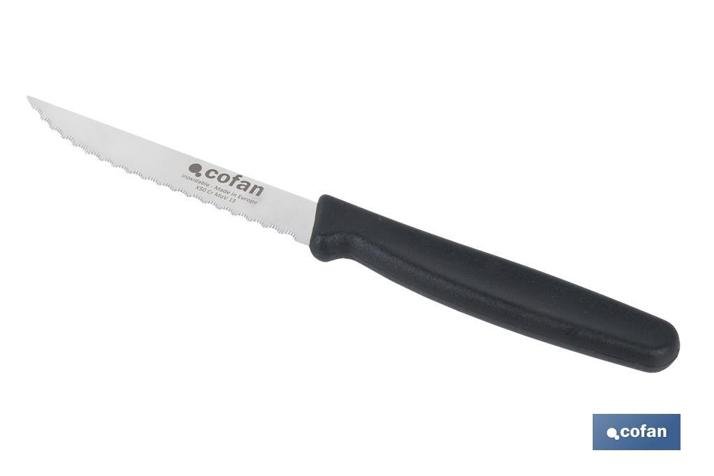 PACK DE 25  CUCHILLOS DE COCINA MICRODENTADO 10,5 cm