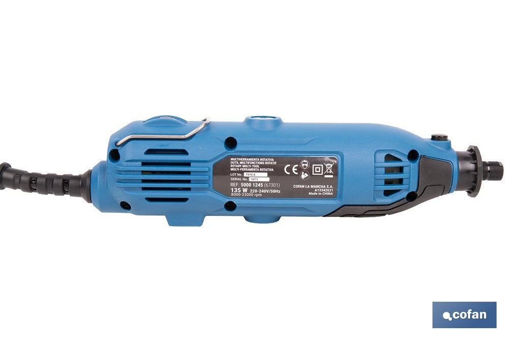 MULTIHERRAMIENTA ROTATIVA 135 W 8000-33000 RPM CON ACCESORIOS