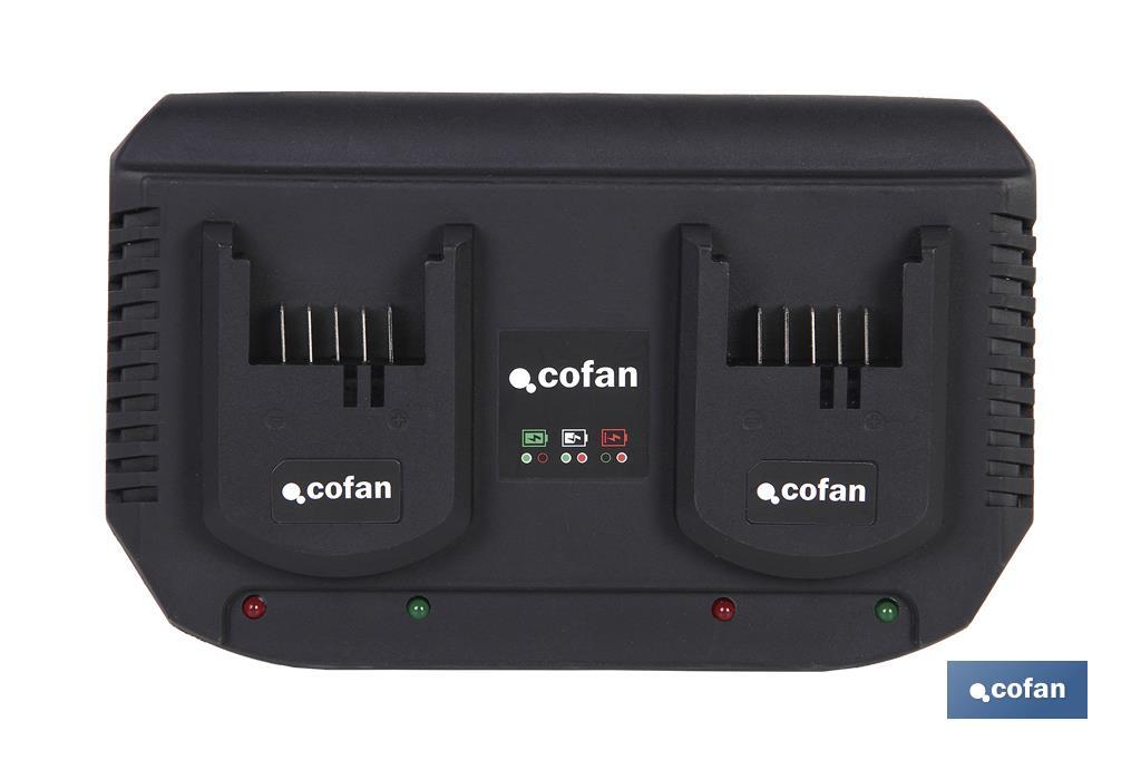 CARGADOR BATERIAS DOBLE CARGA RAPIDA 2x3,5A - 18V