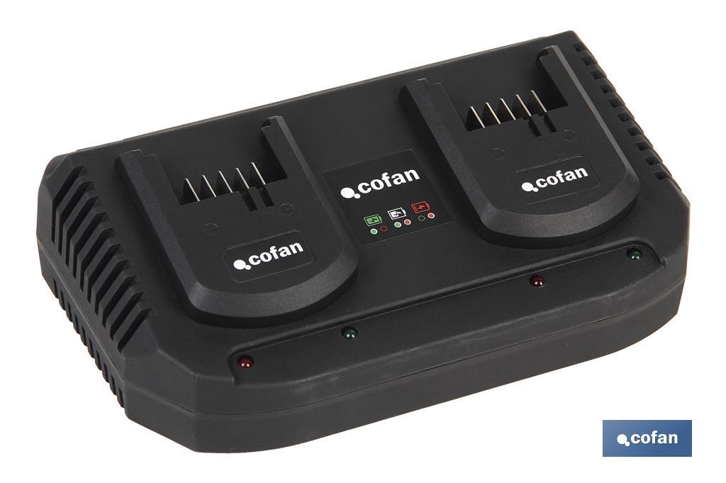 CARGADOR BATERIAS DOBLE CARGA RAPIDA 2x3,5A - 18V
