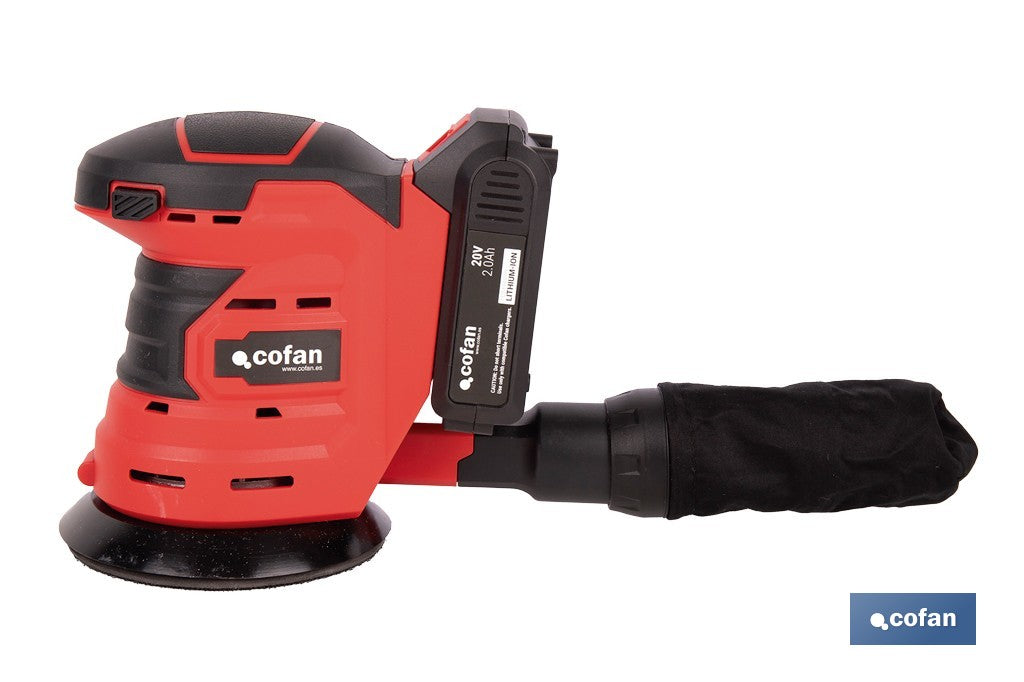 LIJADORA ORBITAL A BATERÍA Li-ion 20 V 125 MM 10000 RPM SIN CARGADOR NI BATERÍA