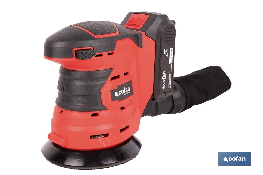 LIJADORA ORBITAL A BATERÍA Li-ion 20 V 125 MM 10000 RPM SIN CARGADOR NI BATERÍA