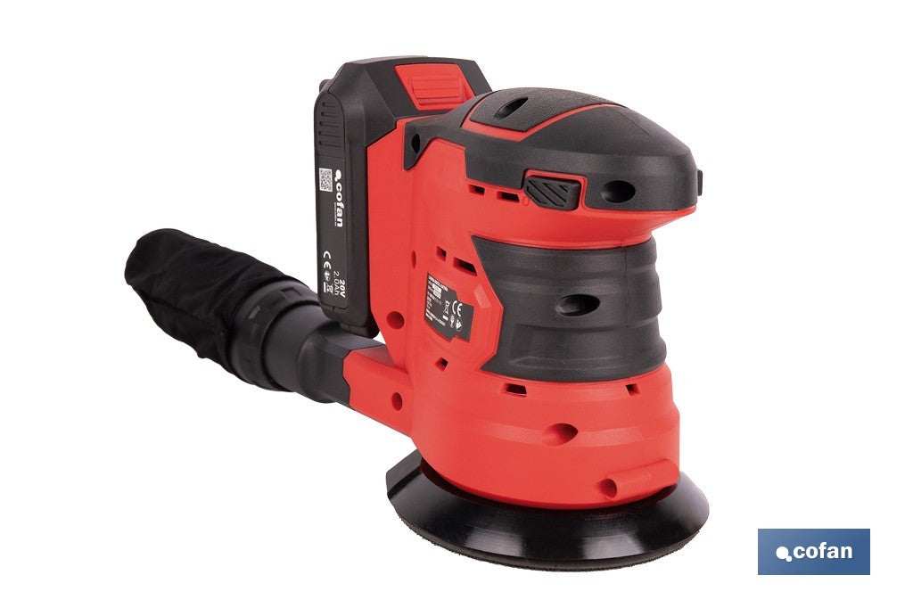 LIJADORA ORBITAL A BATERÍA Li-ion 20 V 125 MM 10000 RPM SIN CARGADOR NI BATERÍA