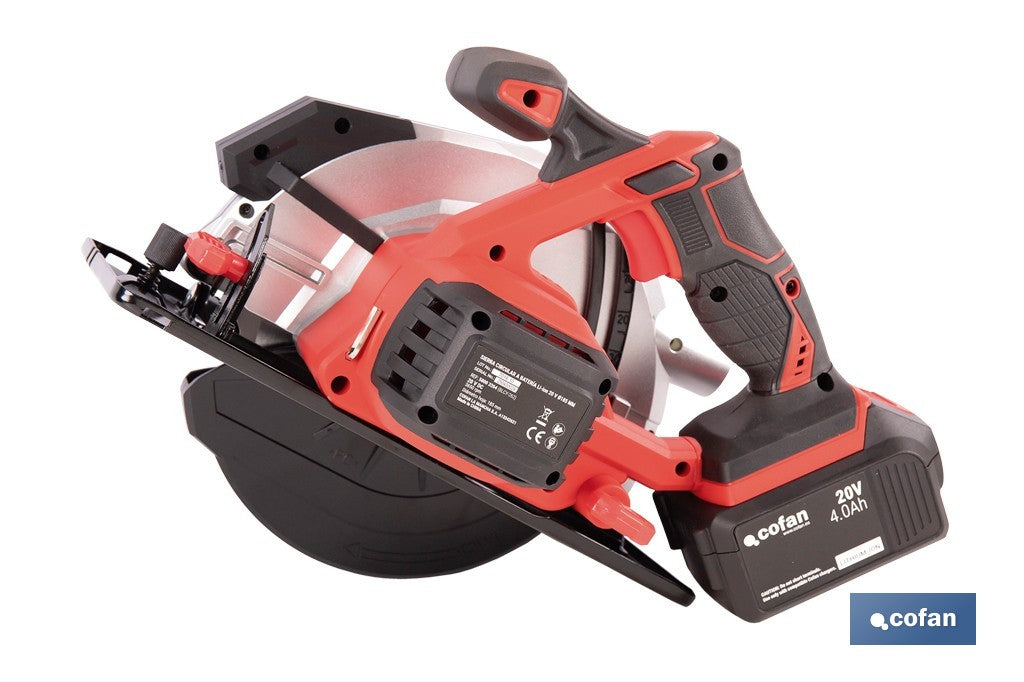 SIERRA CIRCULAR A BATERÍA Li-ion 20 V Ø185 MM SIN CARGADOR NI BATERÍA