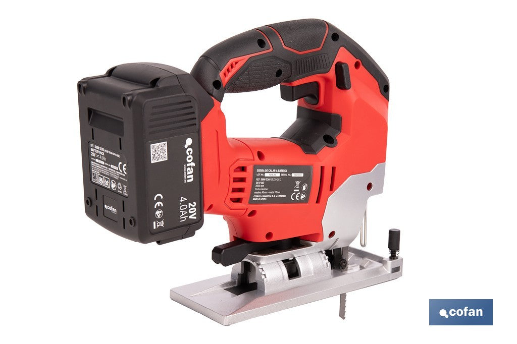 SIERRA DE CALAR A BATERÍA Li-ion 20 V 0-45° 0-3000 RPM SIN CARGADOR NI BATERÍA