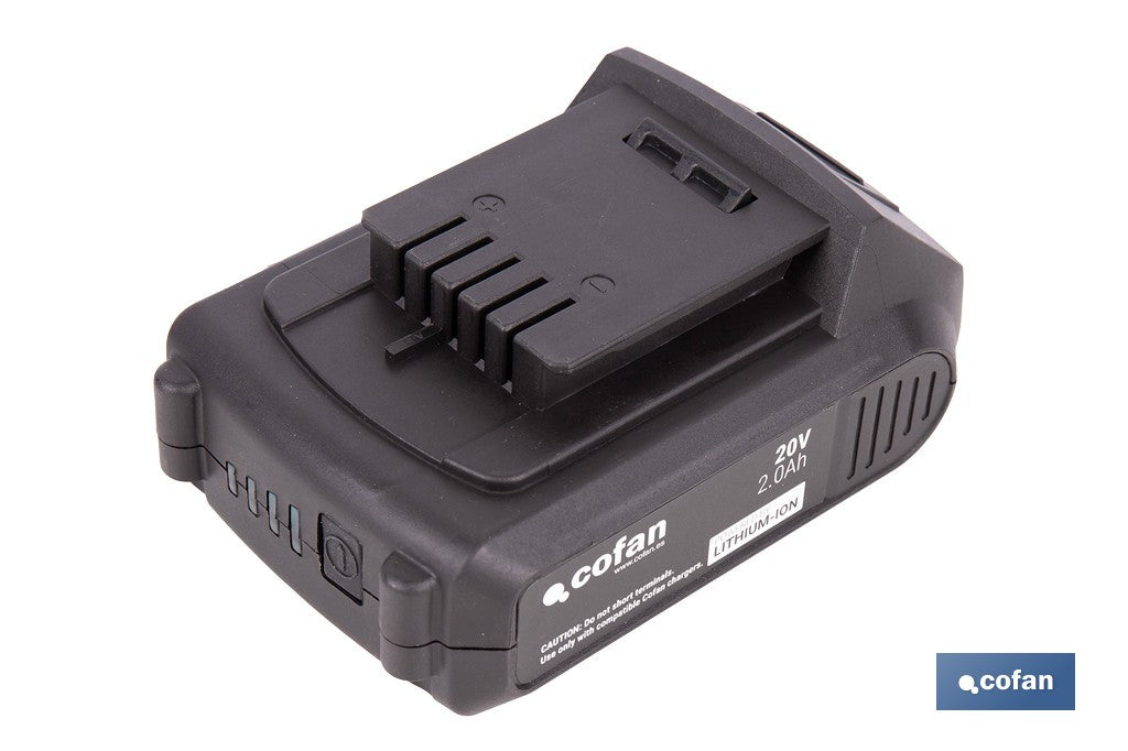 PACK CARGADOR 20 V 2.4 A Y BATERÍA Li-ion 20 V 2.0Ah