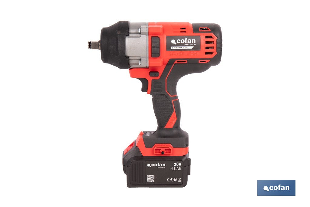 PISTOLA IMPACTO 1/2" BATERÍA Li-ion 20 V 1000 Nm SIN CARGADOR NI BATERÍA