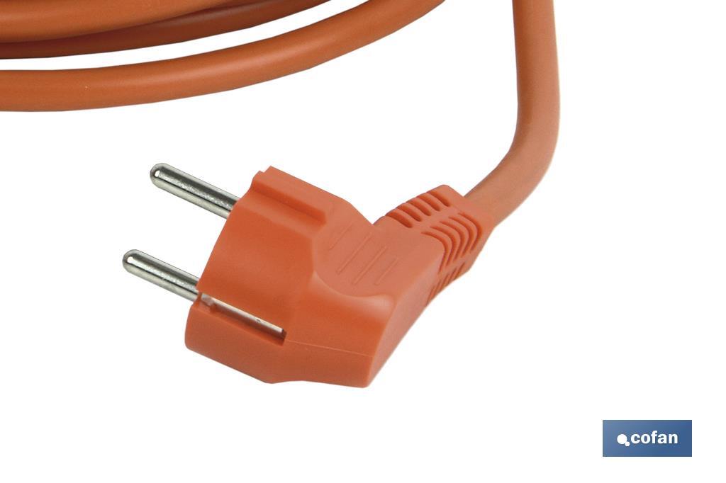 PROLONGADOR BIPOLAR CON T/T LATERAL 16A250V CABLE 10M NARANJA