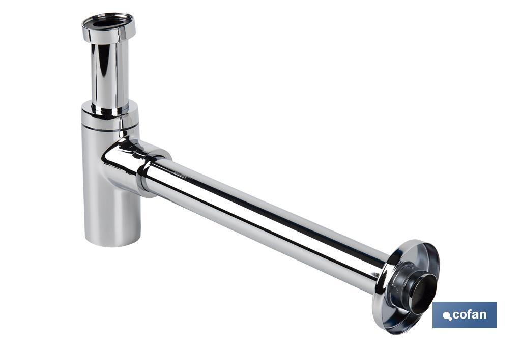 SIFÓN BOTELLA CROMADO CILÍNDRICO SALIDA Ø32-40 330 MM Y RACOR 1" 1/4