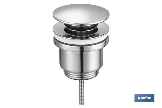 VÁLVULA CLICK-CLACK NEGRA CON TAPÓN GRANDE Ø63 MM