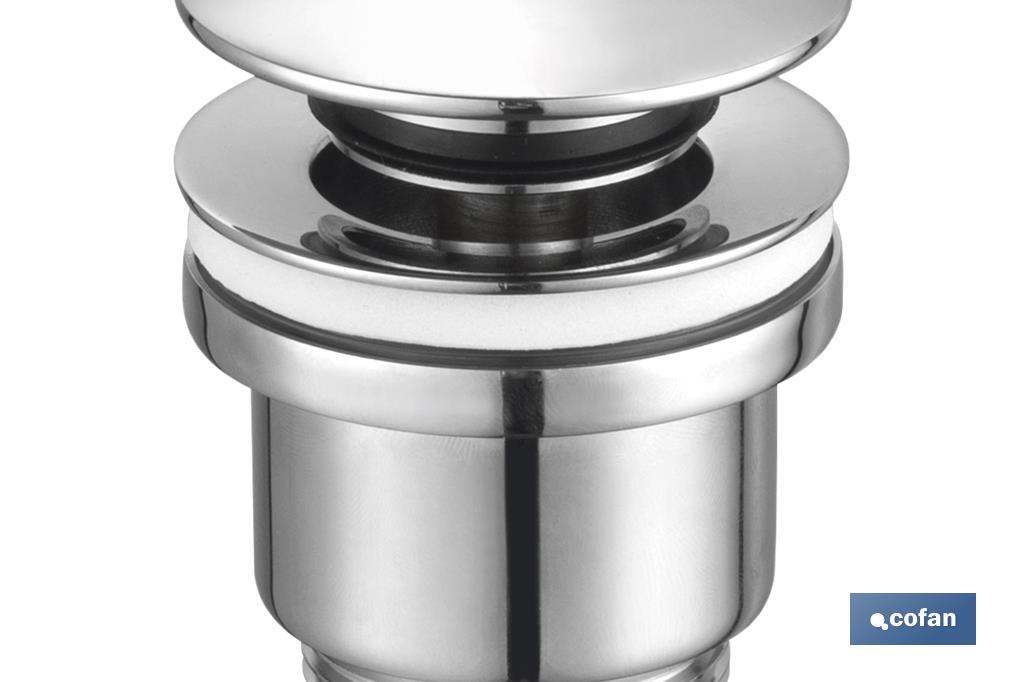 VÁLVULA CLICK-CLACK NEGRA CON TAPÓN GRANDE Ø63 MM