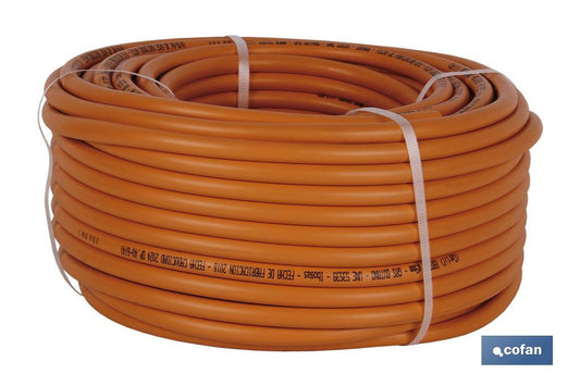 TUBO GAS FLEXIBLE "NARANJA" UNE 53539 Ø9x60 m