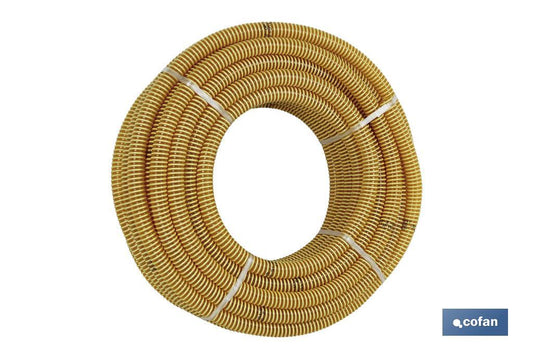 ROLLO DE TUBO DE ASPIRACION ESPIRAL AMARILLO Ø60mm 25m