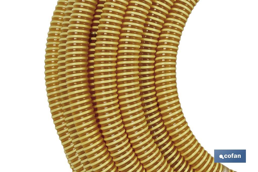 ROLLO DE TUBO DE ASPIRACION ESPIRAL AMARILLO Ø60mm 25m