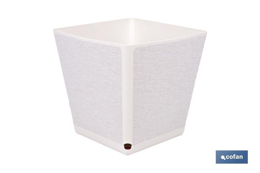 MACETA O MACETERO GAMA TEXTIL CUADRADA COLOR BLANCO PP 298 X 298 X 300 MM 18 L "venta unitaria"9