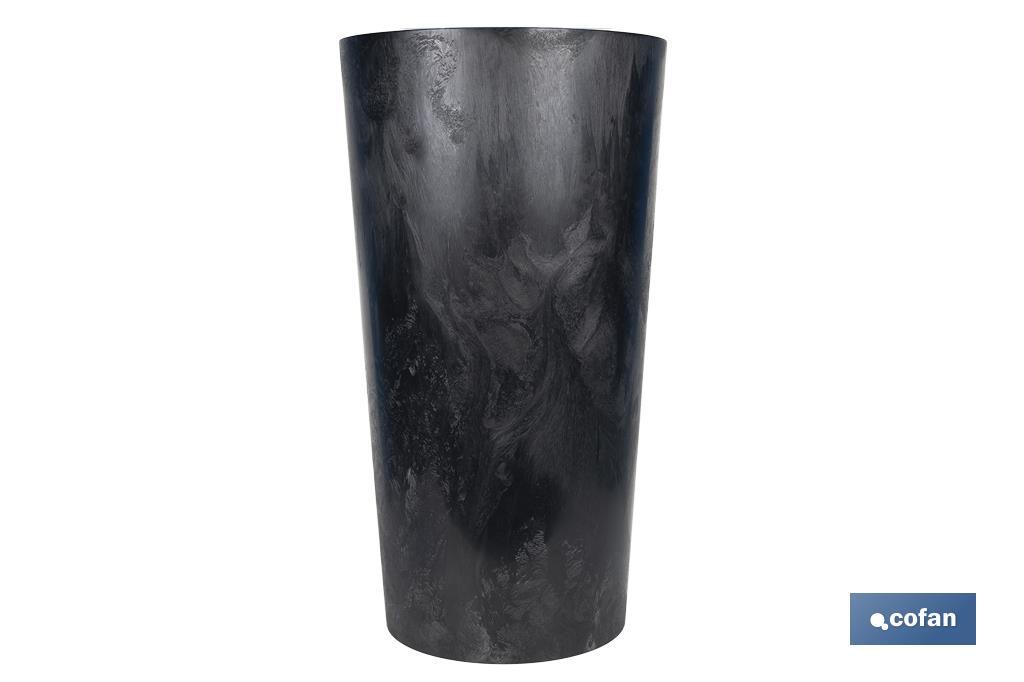 MACETERO 2 EN 1 FORMA CÓNICA CON DEPÓSITO COLOR NEGRO PP Ø 409 X 750 MM 29,5 L