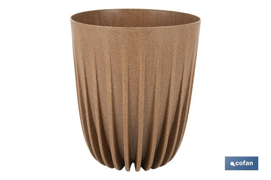 MACETA CON FILTRO DE DRENAJE A RAYAS COLOR MARRÓN WPC Ø 390X 463 MM 39,6 L "venta unitaria"